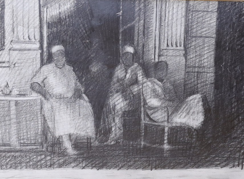 Clive McCartney (b.1960), pencil, on paper, 'The Open Door, Tangiers, 24 x 33cm